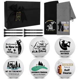 14 Pcs Funny Retirement Gifts Golf Balls Set, 2Pcs Funny Golf Towel, 6Pcs Funny Retirement Gifts Golf Balls Set with 6Pcs Golf Tees for Dad Husband Coworkers Golfers Golf Lovers Retirement Gifts