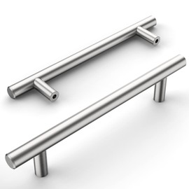 Amerdeco Pack of 12 Furniture Handles, Stainless Steel, Brushed Nickel, Kitchen Handles, 128 mm Hole Spacing, Drawer Handles, Zinc Alloy Drawer Handles, Handles for Kitchen Cabinets, Wardrobe