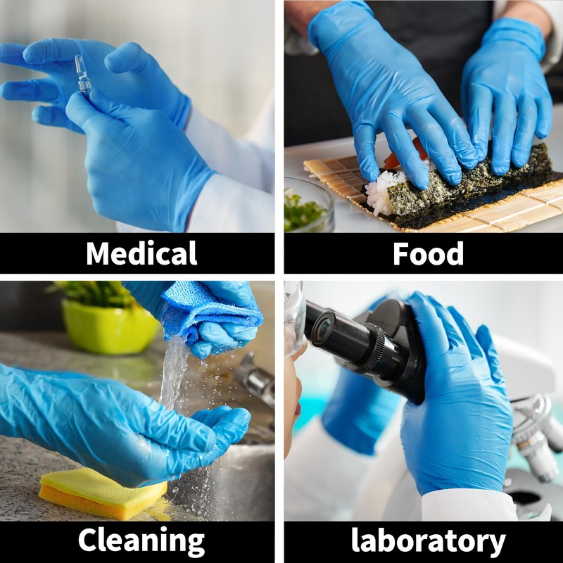 Supmedic Basic Medical Nitrile Exam Gloves, Powder-Free Latex-Free Non-Sterile Food