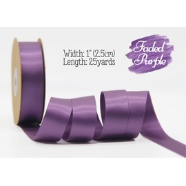 LASOIE Satin Ribbon for Flower Bouquet Gift Wrapping for Crafts Bows for Girls Hair Presents Bookmarks Birthday Party Decorations Wedding Invitations Decorative for Craft Faded Purple 25mm 1 Inches