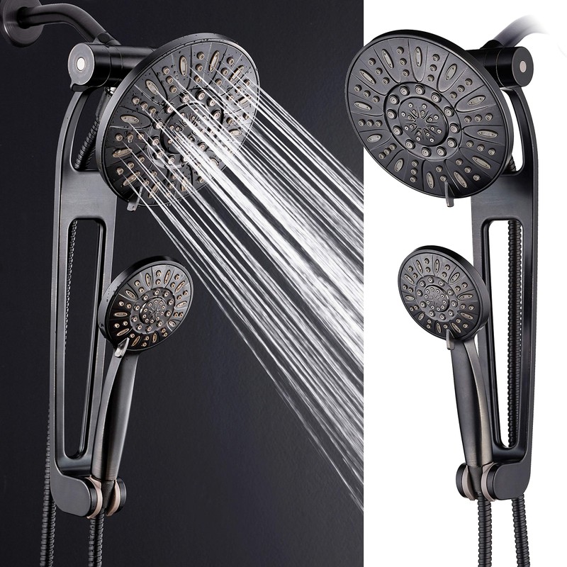 AQUABAR High-Pressure 48-mode 3-way Shower Spa Combo with Adjustable 18"