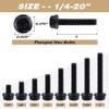 20-Sets 1/4-20 x 1/2" Hex Flange Bolts and Nuts Black,