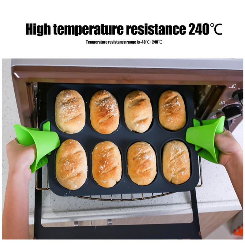 Silicone Bread Mold French Baguette Baking Tray with Oil Brush
