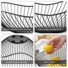 LdawyDE Black Metal Fruit Bowl - Modern Storage Basket, Anti-Rust