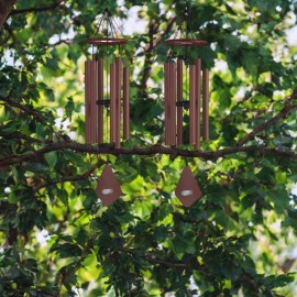 Unbranded 2-PC Gift Set 34" Long Tuned Traditional Brown Wind Chime Ornament Garden Decor