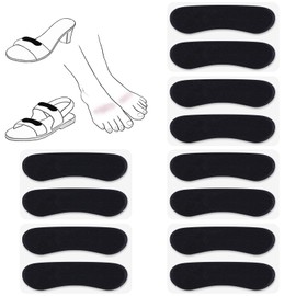 Cutecrop 6 Pair Sandal Shoe Strap Extender Heel Sandal Strap Cushion Strips Heel Grips Liner Insert for Shoes Too Big Preventing Slipping, Rubbing, Non-Slip(Black)