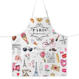 MYSOMY Paris Cooking Apron Paris Themed Apron Paris Bistro Apron Paris Aprons For Women Paris Lover Gift (Paris ap)