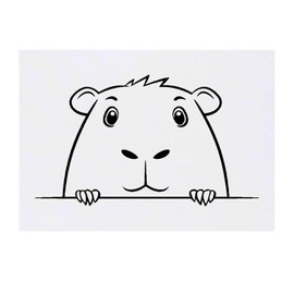 Azeeda 'Niedliches Capybara späht' Temporäres Tattoo - Hautfreundlicher & Ungiftiger Abziehbild · Wasserfest (TO00079151)