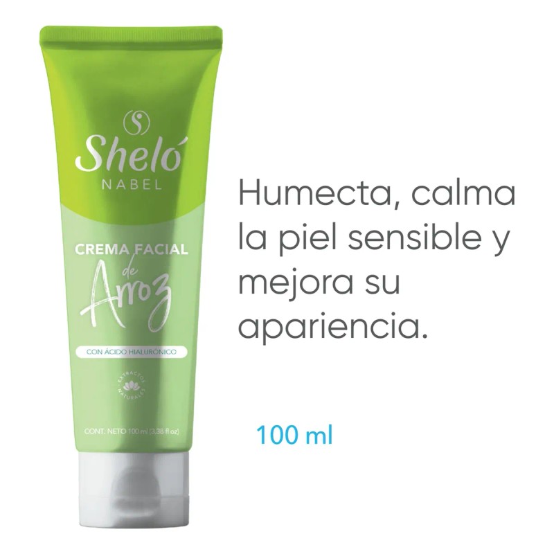 Crema Facial Arroz Ácido Hialurónico Sheló Nabel Sensible