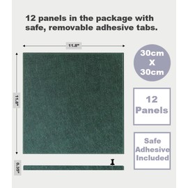 DECORITA Large Cork Board Alternative - 47"x35" 12 Pack Felt Wall Tiles with Safe Removable Adhesive Tabs, Cork Wall Tiles Cork Board for Home Office Pin Board Tack Board 48 x 36 - Aurora Green