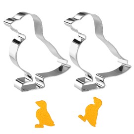 BOXOB 2 Stk Gänse Ausstechformen, Edelstahl 10,2cm Gänse Ausstechform Tier Keksform zum Backen für Brot Teig und Fondant