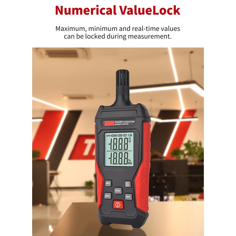 TA620A Temperature Humidity Meter, Handheld Thermometer Hygrometer with Ambient, Dew