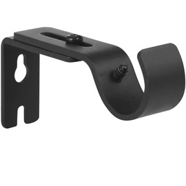Anndason Heavy Duty Adjustable Curtain Rod Brackets and Holders - For 1 1/8 Inch & 1 1/4 Inch Rod, 2 PCS Black