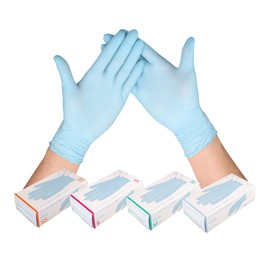 First Rate FR-6653 Nitrile Gloves, MB1, Powder Free, L, Mint Blue, 150 Pieces, 0.08mm (0.0031 inches), Gloves, Food Sanitation Law Compliant, Fit, Nursing, Food, Cleaning