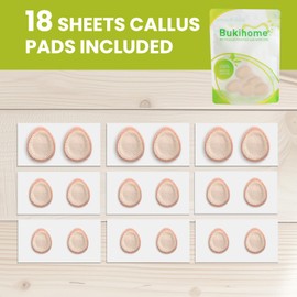 Bukihome Extra Thick Callus Remover,Felt Callus Pads,Protect Calluses from Rubbing on Shoes，Reduce Foot and Heel Pain，Self-Stick Pedi Cushions，Pack of 18,Multi-Size