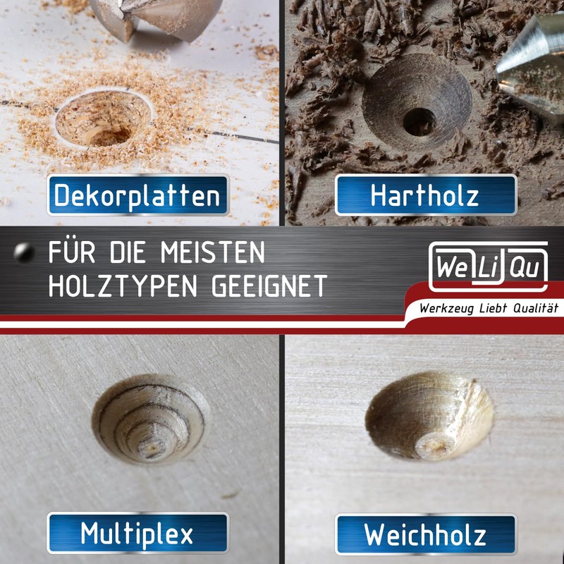 WELIQU Countersink 90° Diameter 6.3-20.5 mm Made of HSS-G Steel,