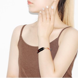 Tobestu Gold Plated Stainless Steel Blood Medical Alert Lobster Buckle Link Bracelets for Women Men - Color Enamel Bracelet (Blood) YA5205