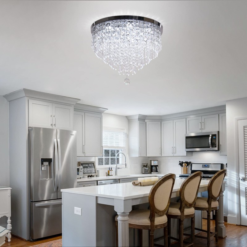 YPQXYHDA Modern Crystal Chandeliers LED 5 Tier Crystal Ceiling Light