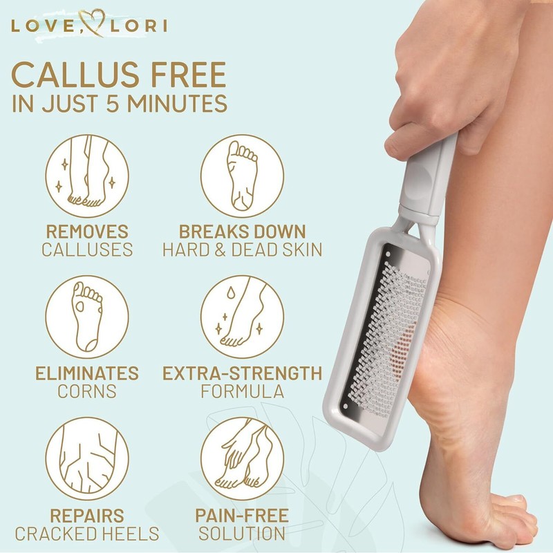 LOVE, LORI Foot Callus Remover - Pedicure Supplies Scrubber Dead