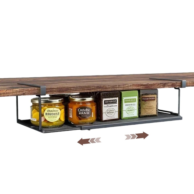 PowerKing Expandable Under Cabinet Shelf, Adjustable Length Under Shelf Storage