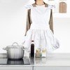 Princess Ruffles Hem Cotton Apron Adjust Waist Women Girl White