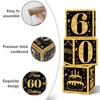 60th Birthday Decorations Boxes For Men Women - 3pcs Black
