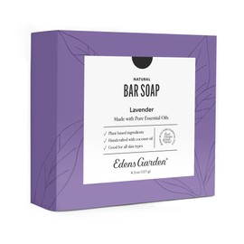 Edens Garden Lavender Bar Soap - Natural Cold-Processed with Pure Essential Oils for Hydrating, Moisturizing, & Calming Skin - Handmade Aromatherapy Gentle Bath Soap for Face & Body, 4.5 oz (127 g)