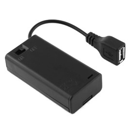 DGZZI Cargador USB hembra 2 pilas AA con interruptor de encendido y apagado y