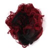 Curly Short Wig Wine Red Women Wig Gradient Color Adjustable