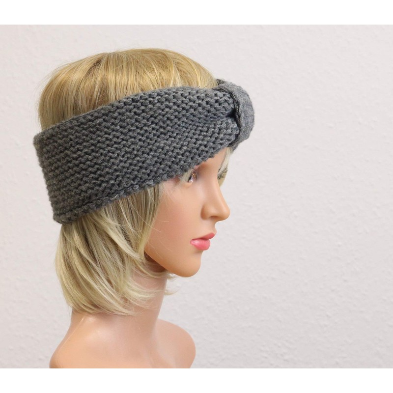 irisaa SB0119 Women's Headband Ear Protection Chunky Knit with Fleece