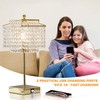 Luvkczc Set of 2 USB Bedside Crystal Table Lamp Gold,