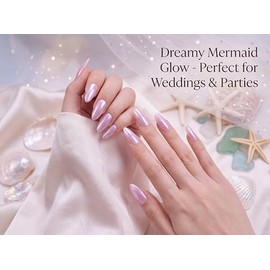 VibeFusion Juego de esmaltes de uñas de gel iridiscente de perlas brillantes 6x15ml | HEMA libre de TPO sin ácido empapado UV LED luminoso edificable 