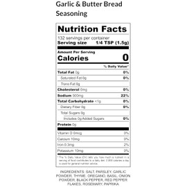 Garlic & Butter Bread Seasoning | Large Shaker | Crafted in Small Batches | Premium | Savory Garlic & Butter Bread Seasoning – Transform Your Baking with Rich Flavor!