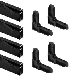 Prime-Line PL 7791 Screen Frame Kit, 5/16 in. x 3/4 in. x 36 in., Aluminum, Matte Black Finish, Includes Vinyl Spline and Matching Plastic Square-Cut Corners (1 Kit)