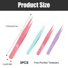 3 Pcs Fine Pointed Tweezers, Ingrown Hair Tweezers, Plus 4