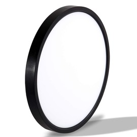 TALOYA LED Ceiling Light Office Black,3 Color Temperatures in One(3000k/4000k/6000k),15.8 Inch Thin Flat Modern Flush Mount LED Light Fixture for Living Room,24w Round