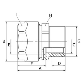 Simplex PLUS DVGW 3/4 Black Pipe Adapter, Brass Connection Fitting, F13092