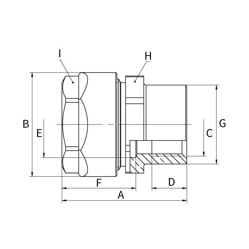 Simplex PLUS DVGW 3/4 Black Pipe Adapter, Brass Connection Fitting,