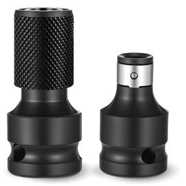 Bewudy Pack of 2 Impact Wrench Bit Adapter, 1/2 to 1/4 Inch Bit Holder Socket Adapter High Quality Impact Wrench Accessories for Impact Ratchet Wrench Screwdriver Bit Holder