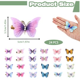 24 PCS Butterfly Hair Clips - Lightweight & Colorful Hair Clips for Girls, Easy to Wear and Secure Accessories for All-Day Comfort, Ideal for Styling or Gift