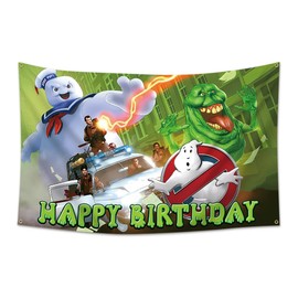 ENMOON Ghostbusters Birthday Flag Party Background Decoration Banner 3x5ft Birthday Party Supplies