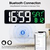 Xflyee 17 Inch Digital Wall Clock Large Display Bluetooth Sync