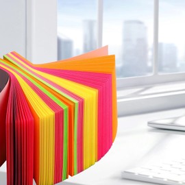 MOLOPPO 2 Pads Sticky Notes 3"x 3", Bright Color Super Sticking, Power for Post It Memo, Super Self-Stick Pads, Easy to Post for Home, Office, Notebook, 200 Sheets