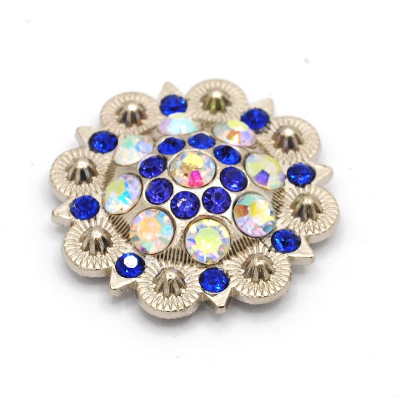 ABCD MarryAcc Berry Conchos with Screws Metal Flower Rhinestone Conchos