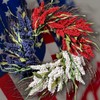 4th of July Independence Day Wreath White Red Blue Rice