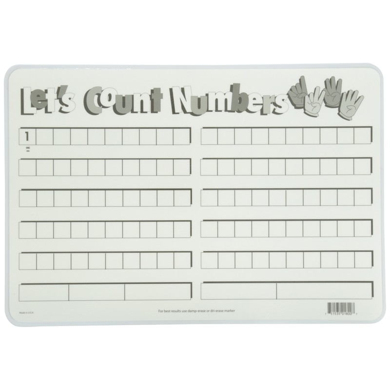Painless Learning Let's Count Numbers Placemat, 12 x 17 1/2