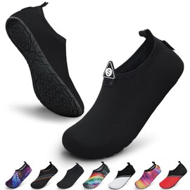 Saguaro Unisex Swimming Shoes, Water Sports Shoes, Quick-Drying, Non-Slip, Lightweight Sizes: EUR 36 - 47 (UK 3 - 12). - Black - 44/45 EU