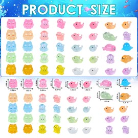 LALASTYLE 40Pcs Mini Resin Sea Animals Glow in the Dark Miniature Resin Luminous Dolphin, Seal, Sea Lion, Jellyfish & Squid FigurinesTiny Sea Animals for Micro Landscape, Aquarium, Dollhouse Decor