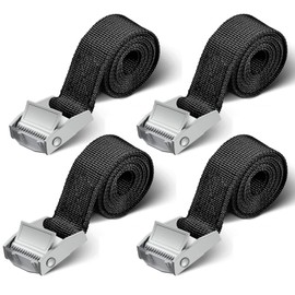 Lashing Straps Short 4 Pieces 250 kg 1 m 2 m Lashing Strap Black Webbing Tie Down Lashing Straps Motorcycle Lashing Strap for Motorcycle Bicycle Carrier Extremely Robust Lashing Strap (2 m x 4 Pieces)