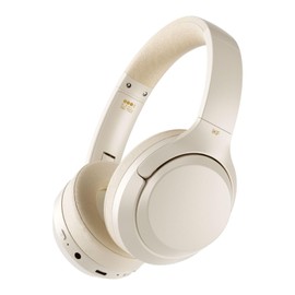 iKF T1/T1 Pro/T1 Max Wireless Bluetooth Over-Ear Headphones, 100H Battery, HiFi Sound, ANC, Multi-Device Connection, App Control, Wired Mode, for Travel, Work, Gaming, Music T1 Pro Offwhite